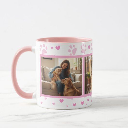 Personalized Pet Photo Mug Custom 3-Picture Mok (Links)