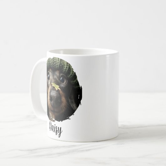 Personalized Pet Photo Mug with Name | Modern Cute Koffiemok (Voorkant links)