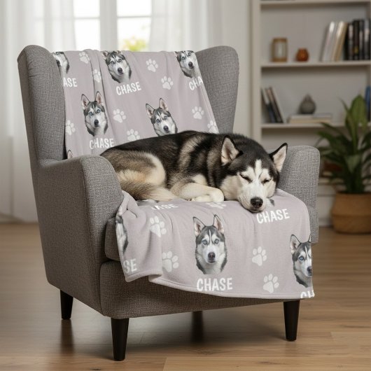 Personalized Pet Photo Name Dog  Fleece Deken
