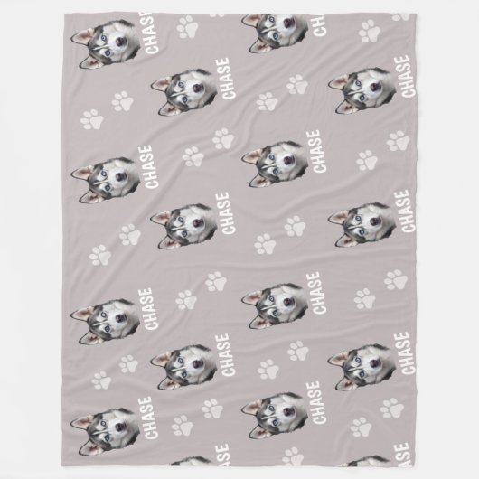 Personalized Pet Photo Name Dog  Fleece Deken (Voorkant)