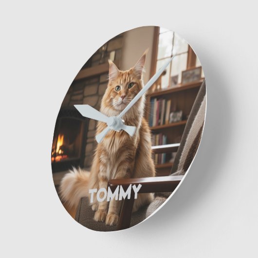 Personalized Pet Photo & Name Wall Clock Ronde Klok (Hoek)