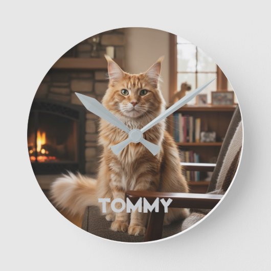 Personalized Pet Photo & Name Wall Clock Ronde Klok (Voorkant)