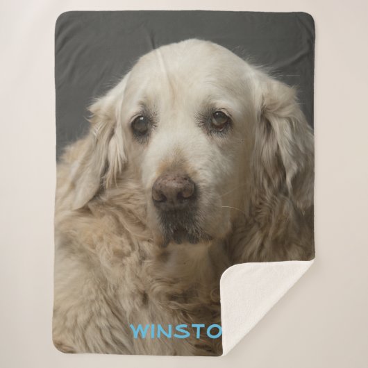 Personalized Pet Photo Sherpa Blanket Deken (Voorkant)