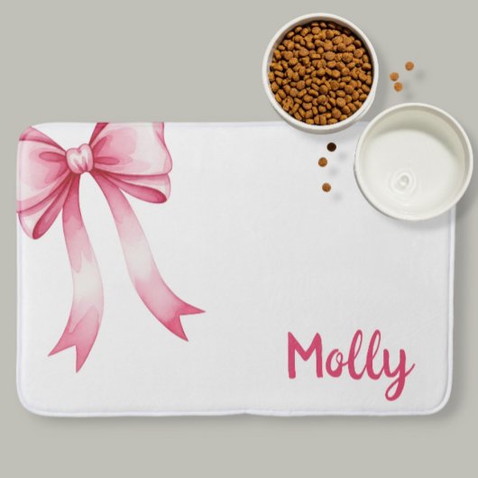  Personalized pet placemat with bow and name Badmat