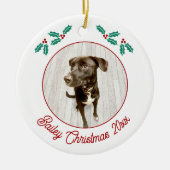 Personalized Pet Puppy Dog Christmas Photo Keramisch Ornament (Voorkant)