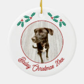 Personalized Pet Puppy Dog Christmas Photo Keramisch Ornament (Achterkant)