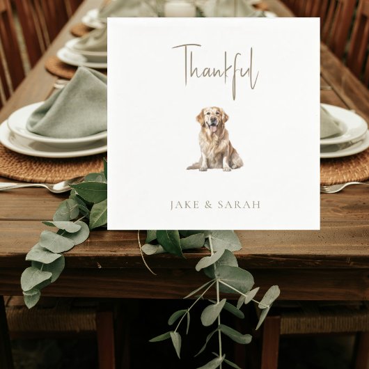 Personalized Pet Thanksgiving Cocktail Servet