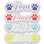 Personalized pet vinyl decal, pet name custom  sticker (Voorkant)