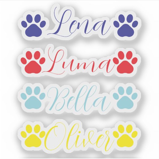 Personalized pet vinyl decal, pet name custom  sticker (Voorkant)