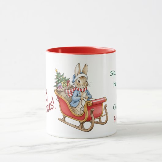 Personalized Peter Rabbit Merry Christmas Mok (Midden)