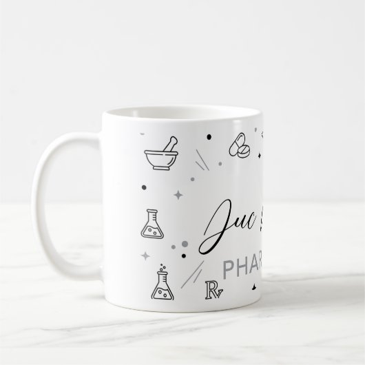 Personalized Pharmacist Mug | Elegant Handwritten Koffiemok (Links)