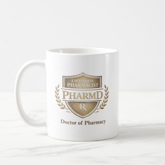 Personalized PharmD Licensed Pharmacist Emblem Koffiemok (Links)