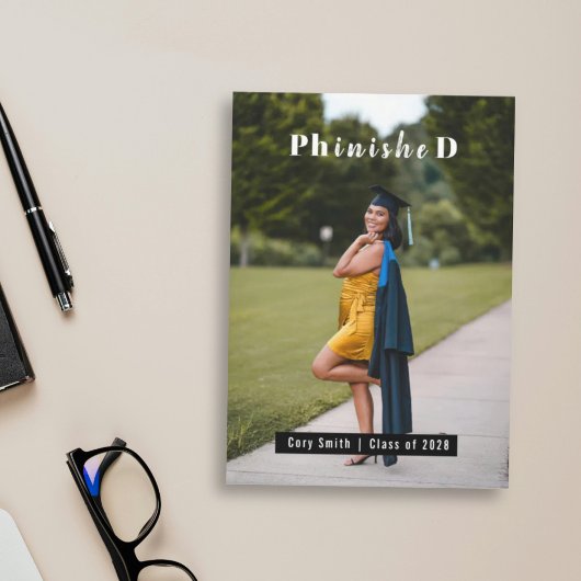 Personalized PhD Graduation Photo congrats Kaart