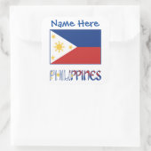 Personalized Philippines Flag Name Square Label (Tas)