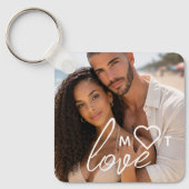 Personalized Photo and Monogram Text Photo Collage Sleutelhanger (Voorkant)