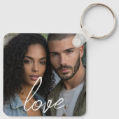 Personalized Photo and Monogram Text Photo Collage Sleutelhanger (Achterkant)