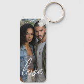 Personalized Photo and Monogram Text Photo Collage Sleutelhanger (Achterkant)