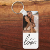 Personalized Photo and Monogram Text Photo Collage Sleutelhanger (Voorkant)