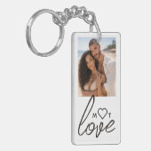 Personalized Photo and Monogram Text Photo Collage Sleutelhanger (Voorkant Links)