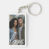 Personalized Photo and Monogram Text Photo Collage Sleutelhanger (achterkant)