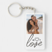 Personalized Photo and Monogram Text Photo Collage Sleutelhanger (Voorkant)