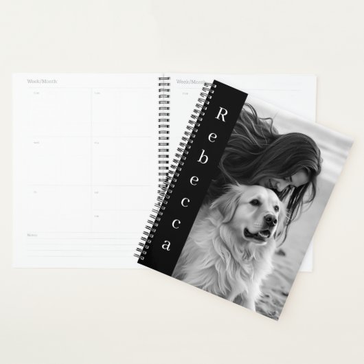 Personalized Photo and Name Black and White Planner (Display)