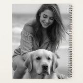 Personalized Photo and Name Black and White Planner (Achterkant)