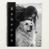 Personalized Photo and Name Black and White Planner (Voorkant)