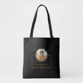 Personalized Photo and Name with Job Title Black Tote Bag (Voorkant)