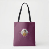 Personalized Photo and Name with Title Burgundy Tote Bag (Voorkant)