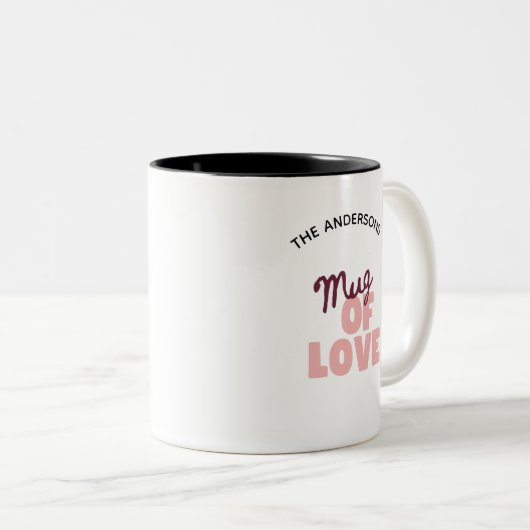 Personalized Photo and Text Coffee Tweekleurige Koffiemok (Voorkant rechts)