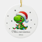 Personalized Photo and Text Dinosaur Keramisch Ornament (Voorkant)