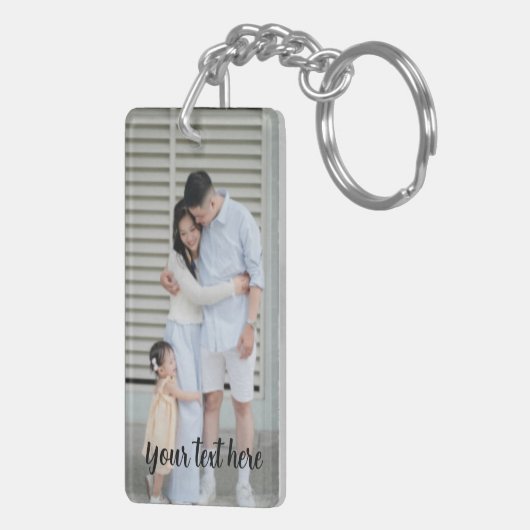 Personalized Photo and Text Keychain (Achterkant Rechts)