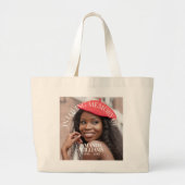 Personalized Photo and Text Memorial Cotton Grote Tote Bag (Voorkant)