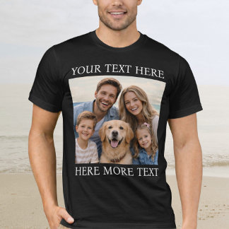 Personalized Photo and Text Or Name Elegant Serif T-shirt