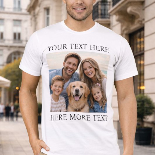 Personalized Photo and Text Or Name Elegant Serif T-shirt