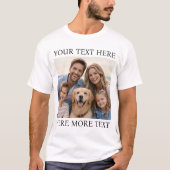 Personalized Photo and Text Or Name Elegant Serif T-shirt (Voorkant)