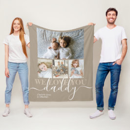 Personalized Photo and Text Photo Collage Fleece Deken
