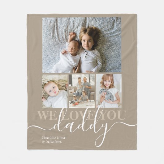 Personalized Photo and Text Photo Collage Fleece Deken (Voorkant)