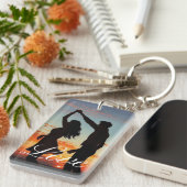 Personalized Photo and Text Photo Collage Keychain (Voorkant Rechts)