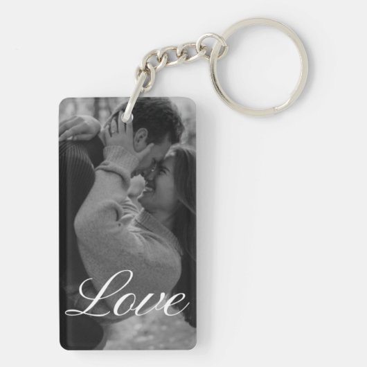 Personalized Photo and Text Photo Collage Keychain (achterkant)
