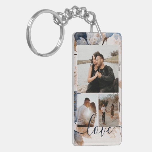 Personalized Photo and Text Photo Collage  Sleutelhanger (Voorkant Links)