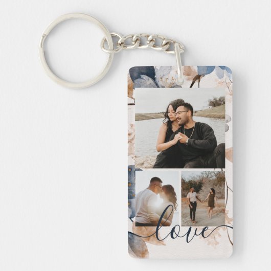 Personalized Photo and Text Photo Collage  Sleutelhanger (Voorkant)
