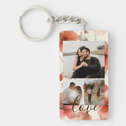 Personalized Photo and Text Photo Collage Sleutelhanger (Voorkant)