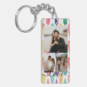 Personalized Photo and Text Photo Collage  Sleutelhanger (Voorkant Links)