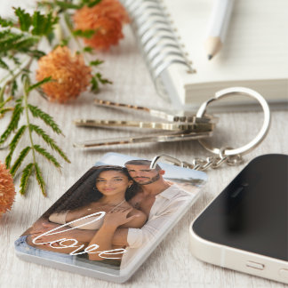 Personalized Photo and Text Photo Collage Sleutelhanger