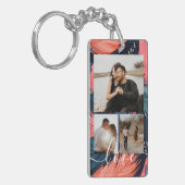 Personalized Photo and Text Photo Collage Sleutelhanger (Voorkant Links)