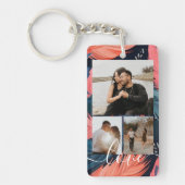 Personalized Photo and Text Photo Collage Sleutelhanger (Voorkant)