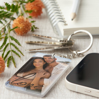 Personalized Photo and Text Photo Collage Sleutelhanger