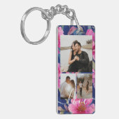 Personalized Photo and Text Photo Collage  Sleutelhanger (Voorkant Links)